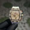 Richard Mille Replica 1:1 Watch RM011 With Full Diamond Rubber Strap 44mm